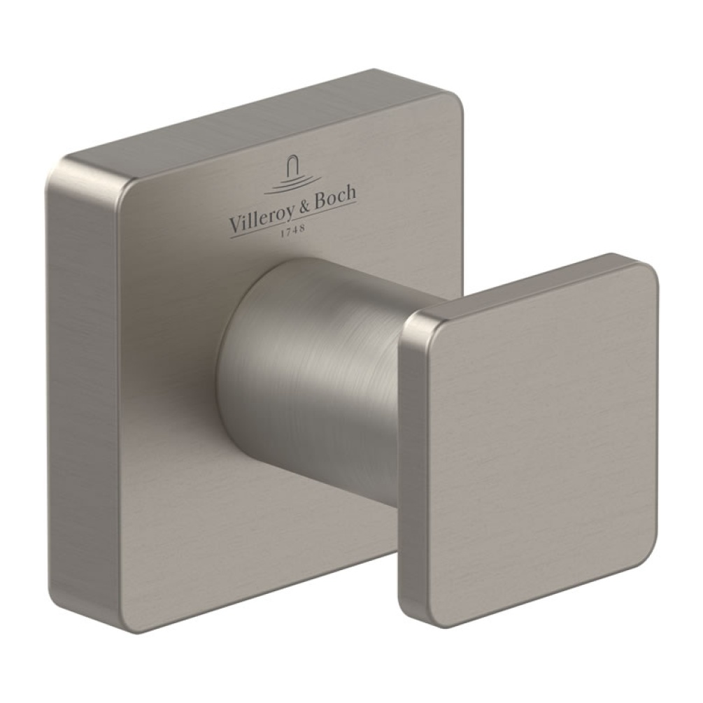 Cutout image of Villeroy & Boch Elements Striking Matt Brushed Nickel Robe Hook
